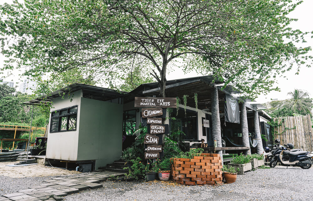 Entrance of the Tiger Eye MMA gym in Bangkok